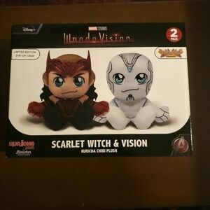 Disney Marvel Studio Wanda Vision Scarlet Witch & Vision Kuricha Chibi Plush New